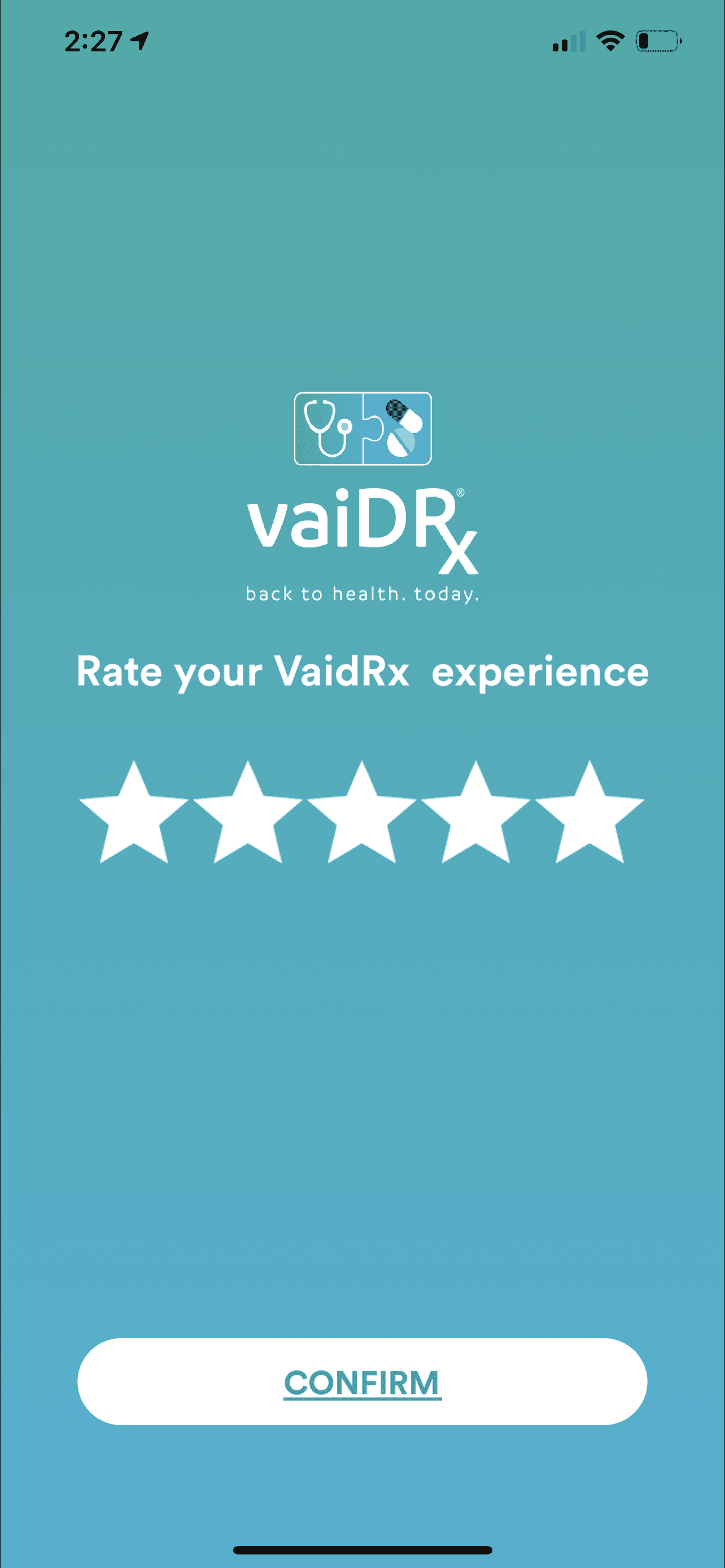 VaidRx app screen 1